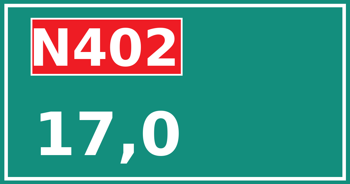 Hectometerbord N402 17,0