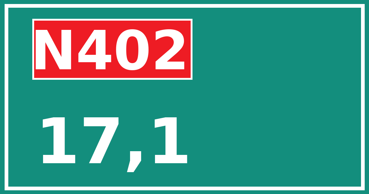 Hectometerbord N402 17,1