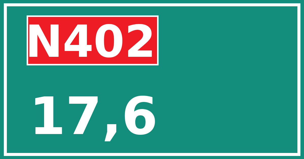 Hectometerbord N402 17,6