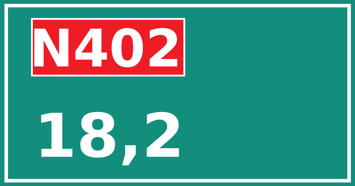 Hectometerbord N402 18,2