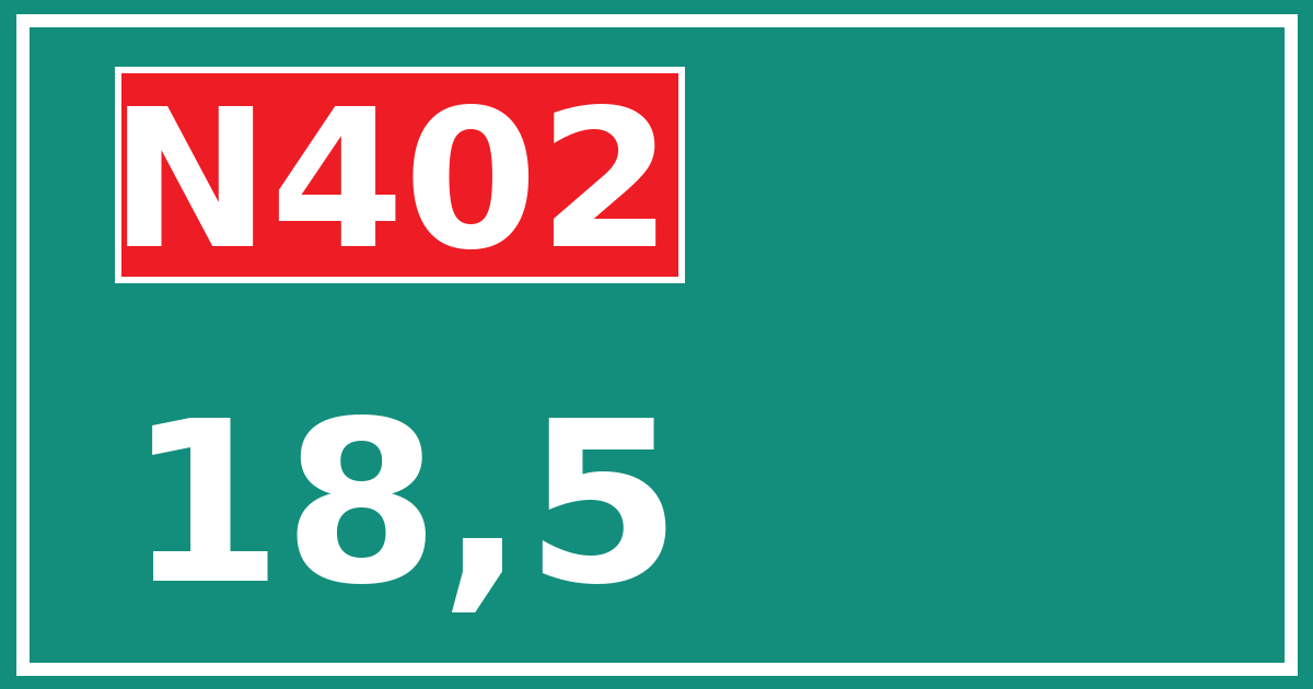 Hectometerbord N402 18,5
