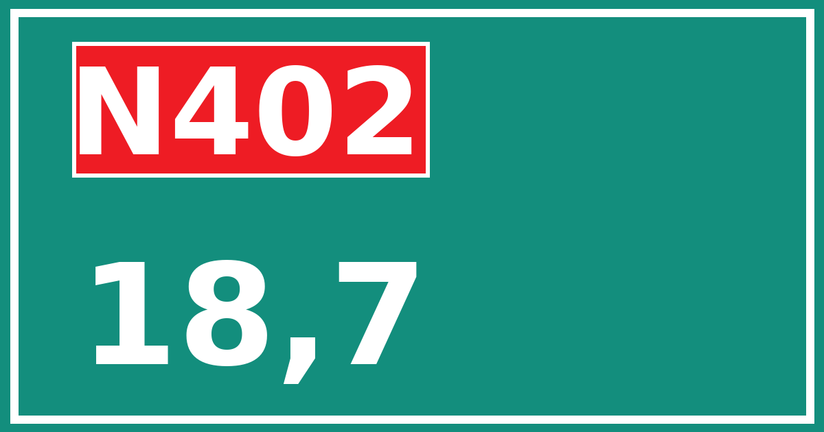 Hectometerbord N402 18,7