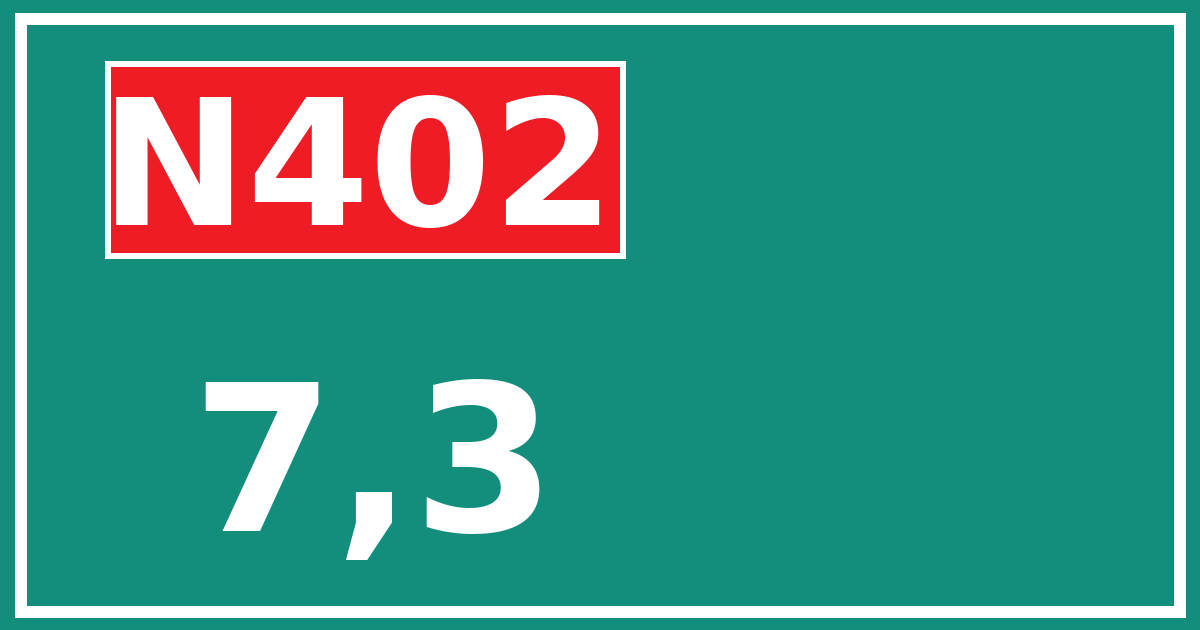 Hectometerbord N402 7,3