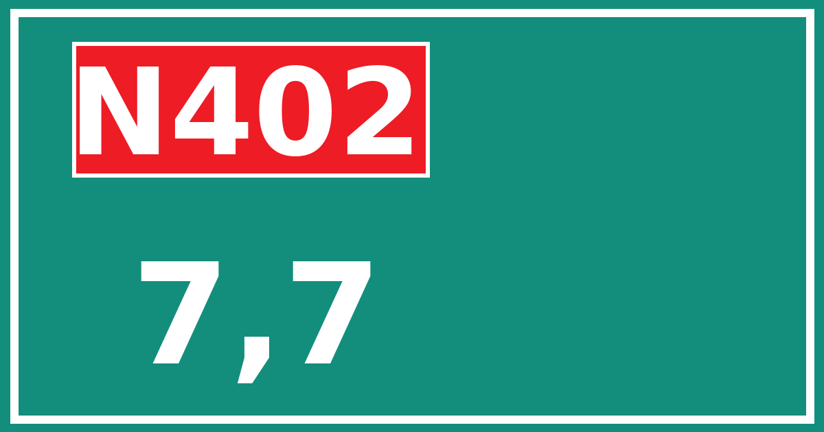 Hectometerbord N402 7,7