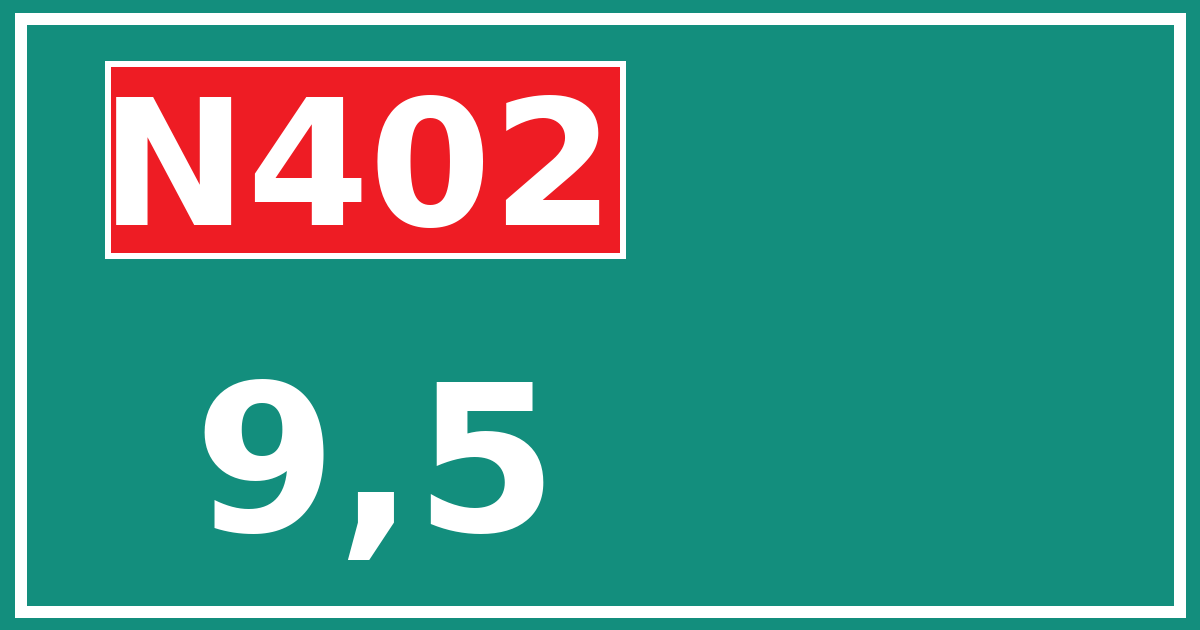 Hectometerbord N402 9,5