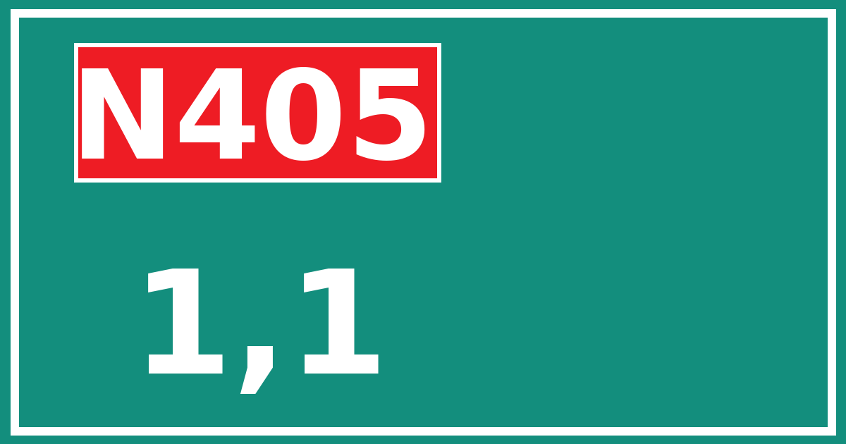Hectometerbord N405 1,1