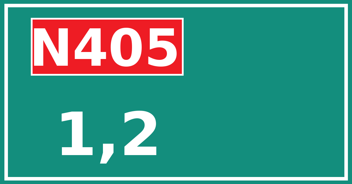 Hectometerbord N405 1,2