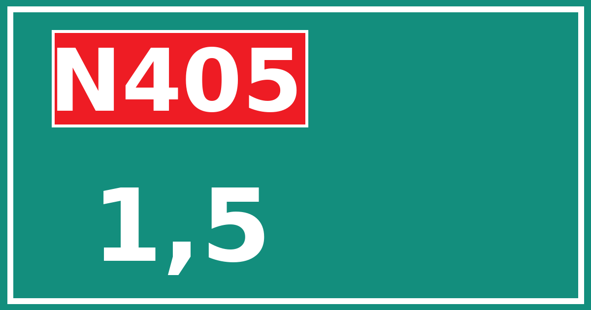 Hectometerbord N405 1,5
