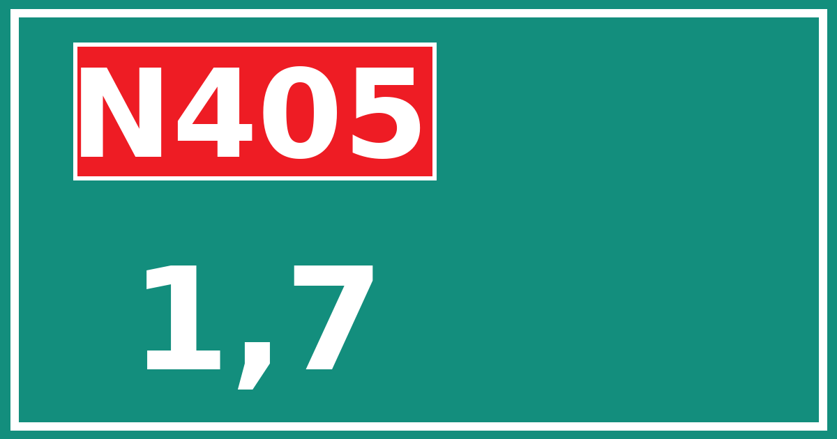 Hectometerbord N405 1,7