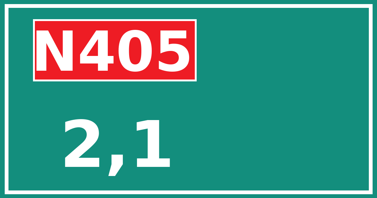 Hectometerbord N405 2,1