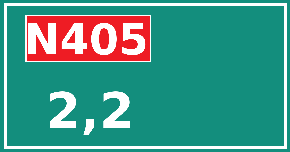 Hectometerbord N405 2,2