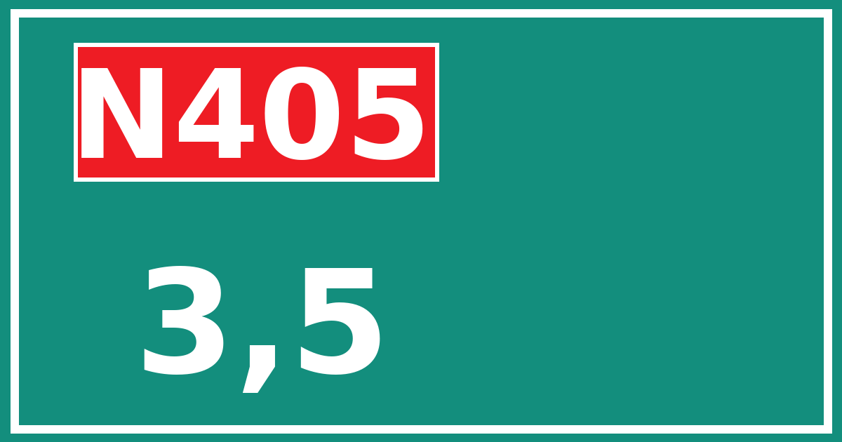 Hectometerbord N405 3,5