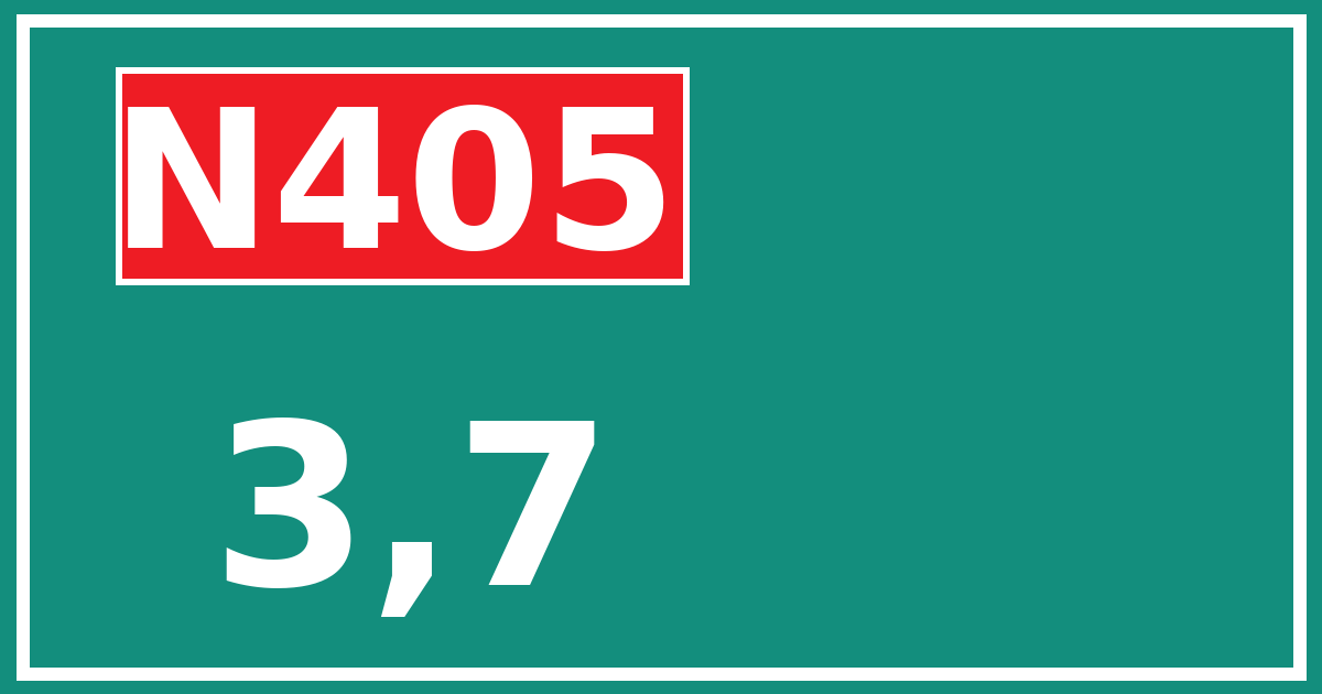 Hectometerbord N405 3,7