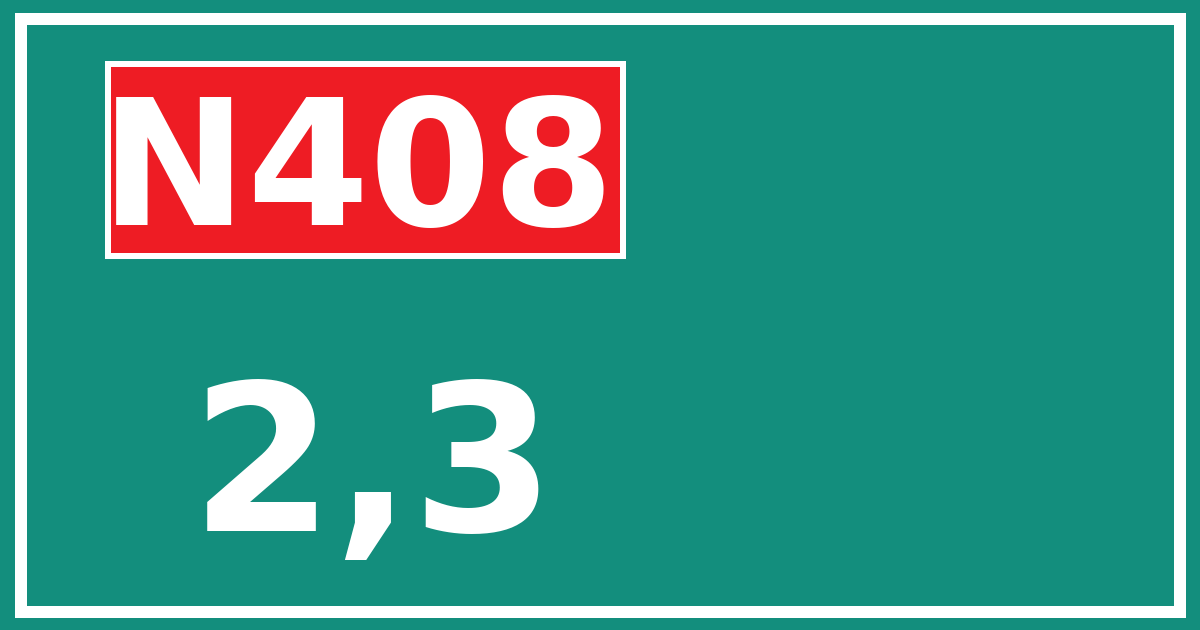 Hectometerbord N408 2,3
