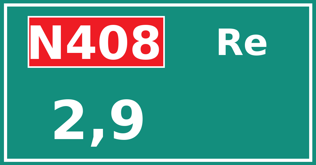 Hectometerbord N408 2,9 zijde Re