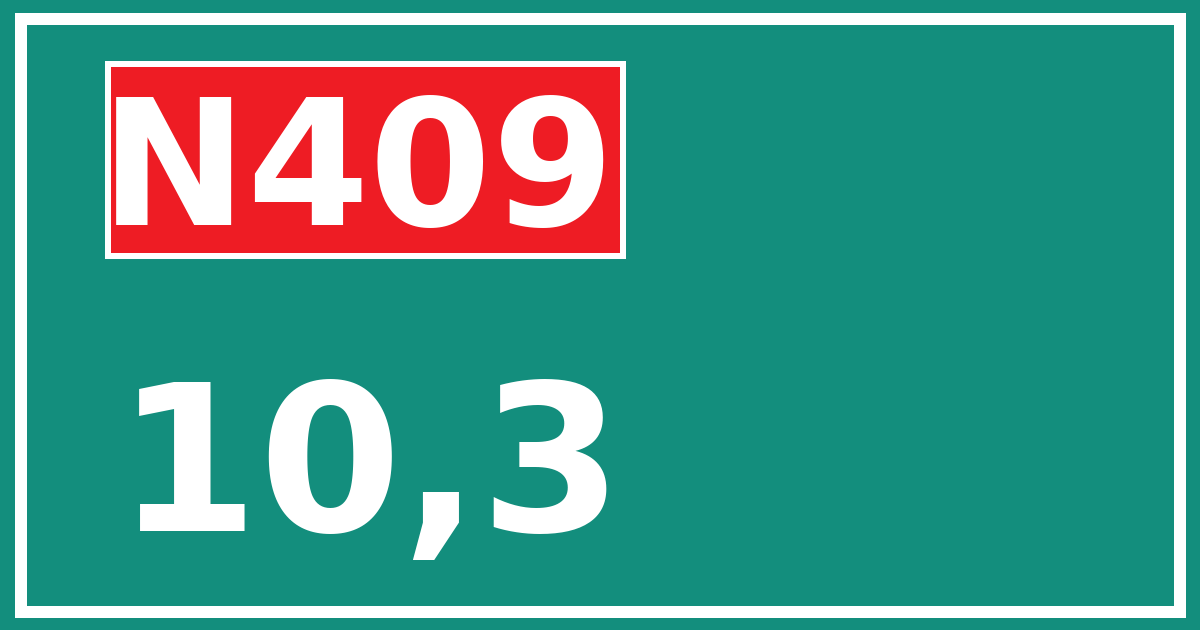 Hectometerbord N409 10,3
