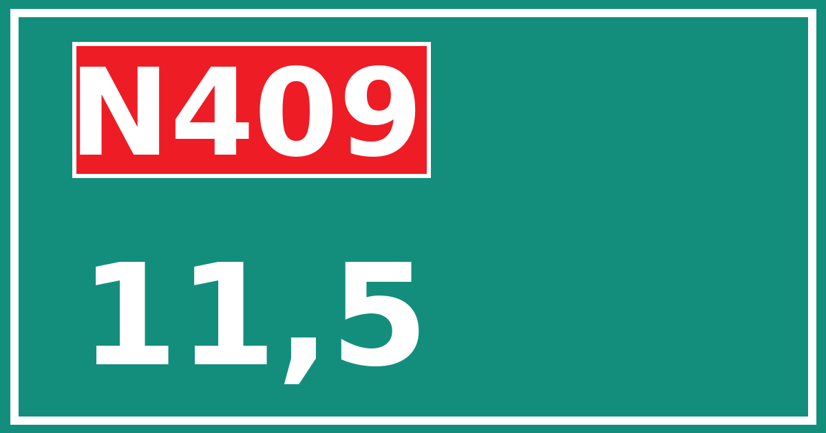 Hectometerbord N409 11,5