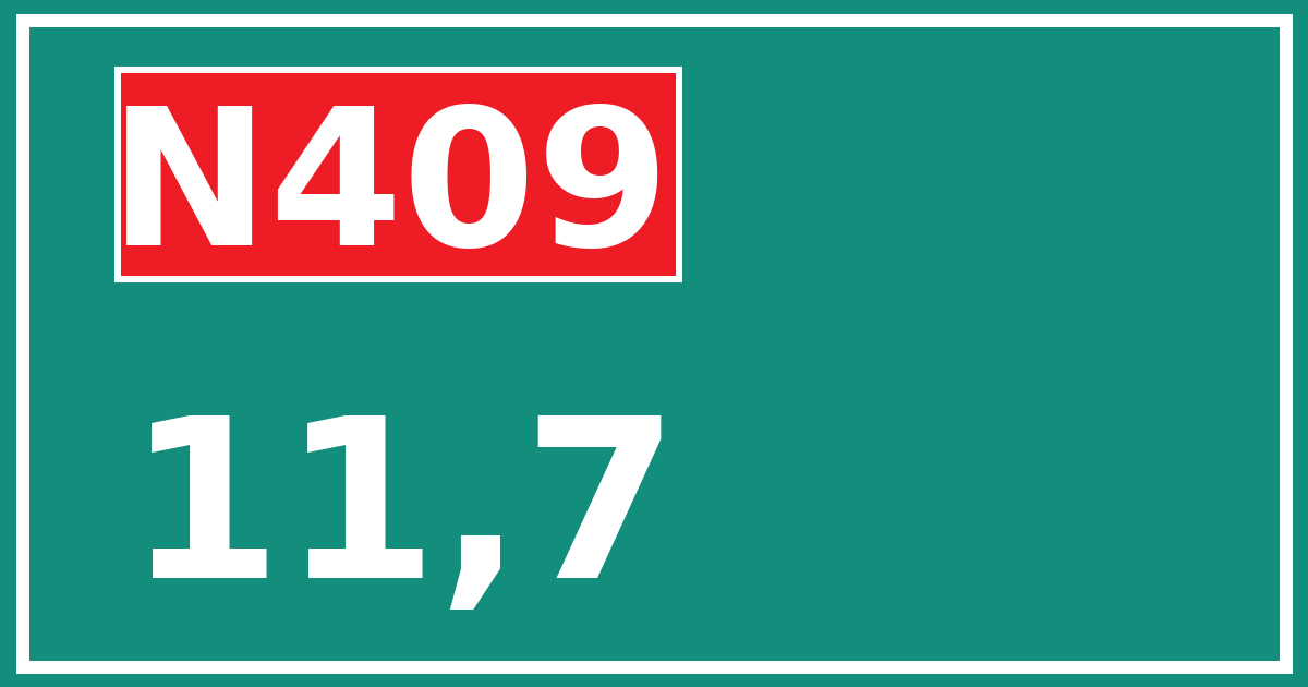 Hectometerbord N409 11,7