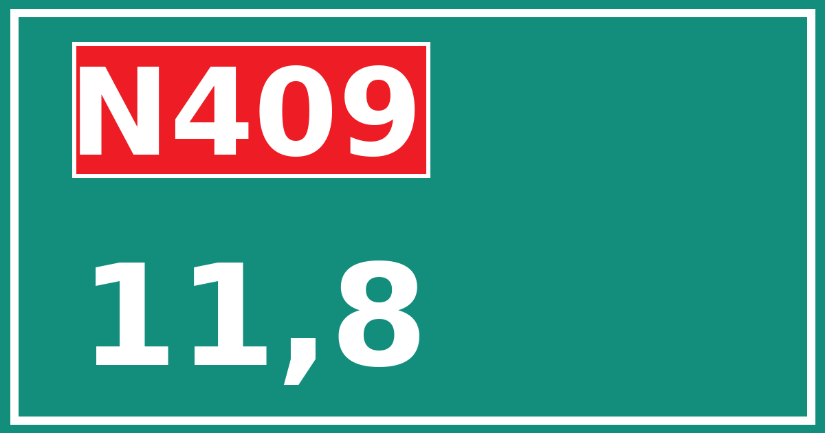 Hectometerbord N409 11,8