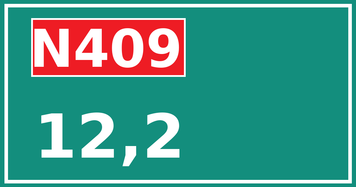 Hectometerbord N409 12,2