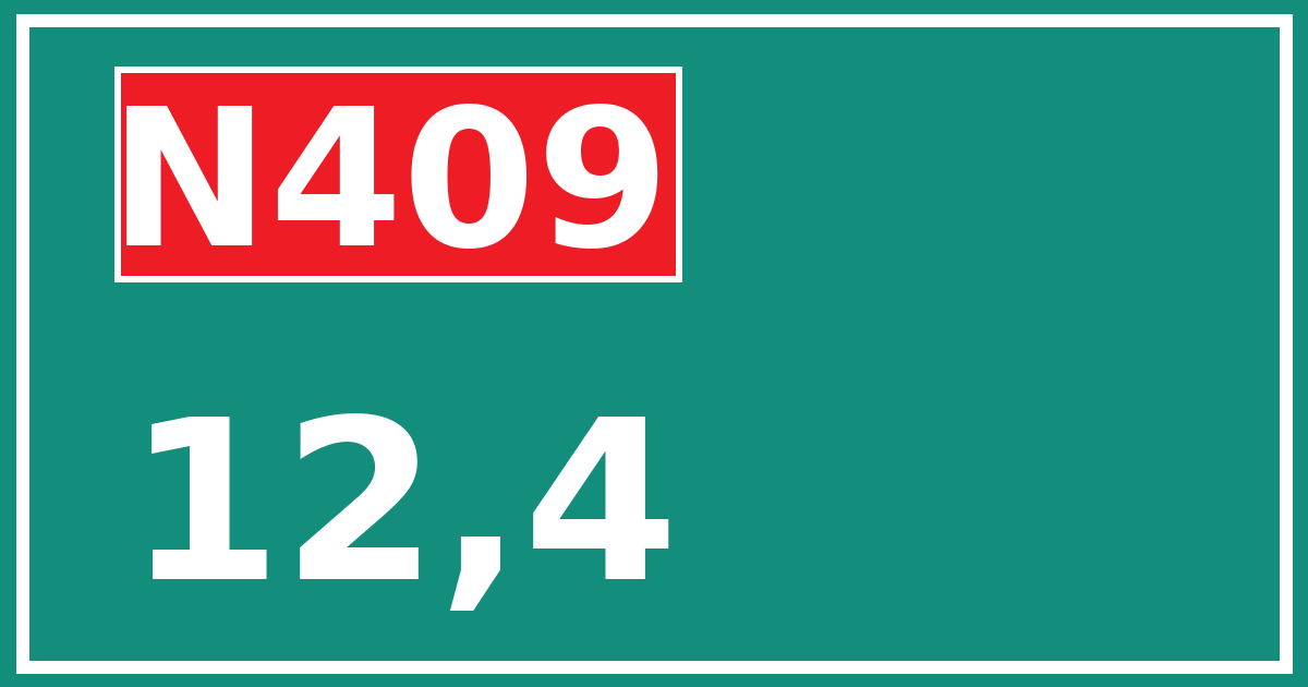 Hectometerbord N409 12,4
