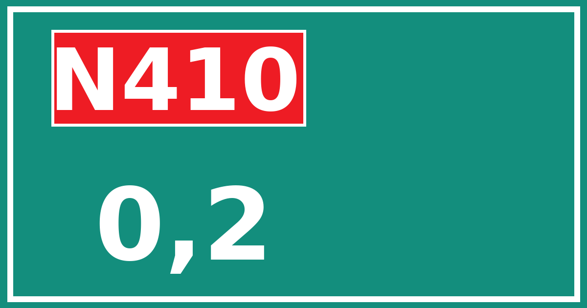 Hectometerbord N410 0,2