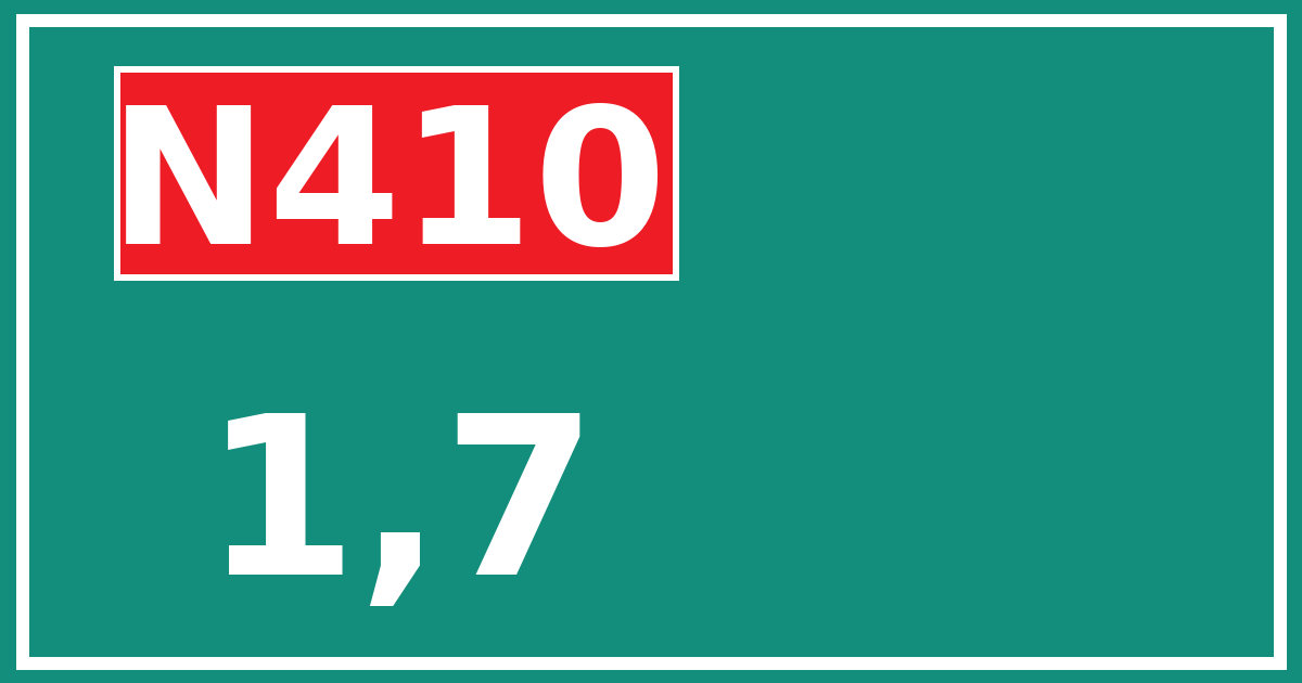 Hectometerbord N410 1,7