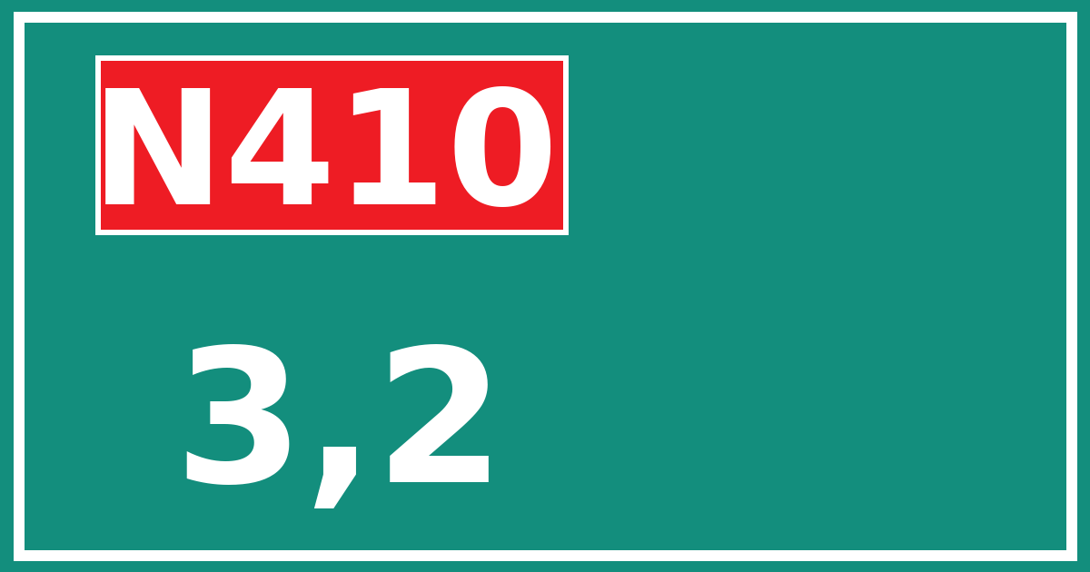 Hectometerbord N410 3,2