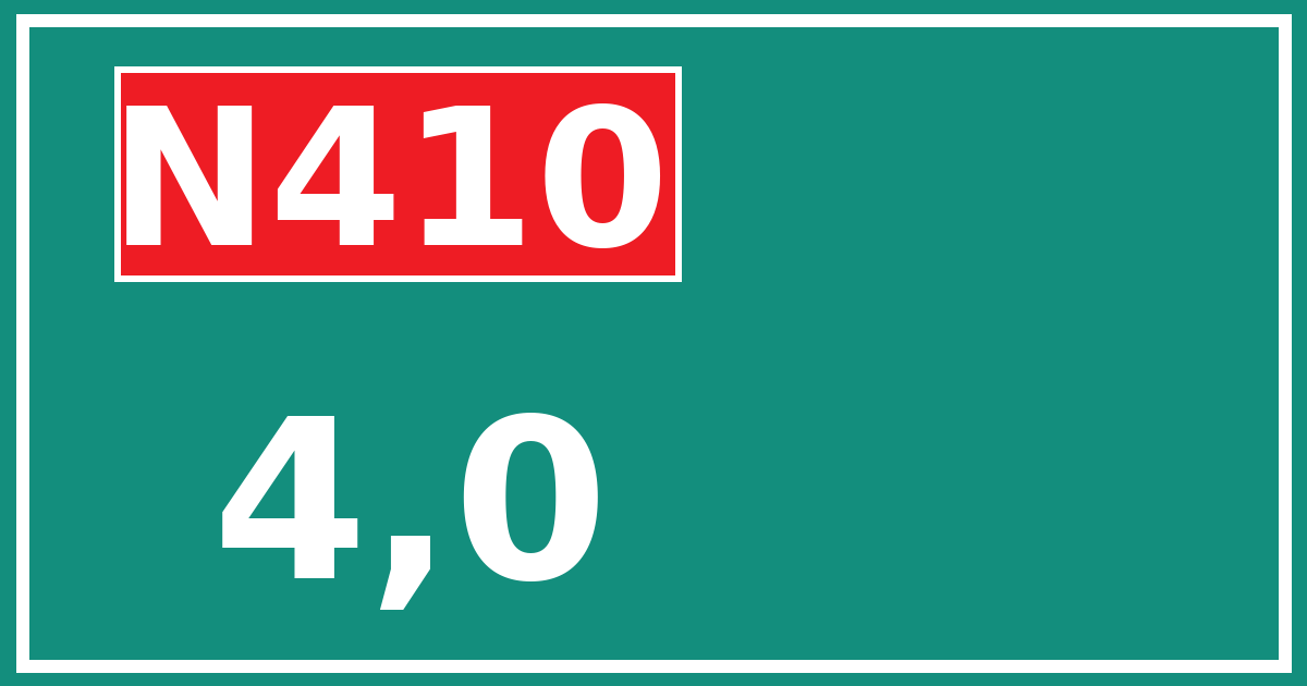 Hectometerbord N410 4,0