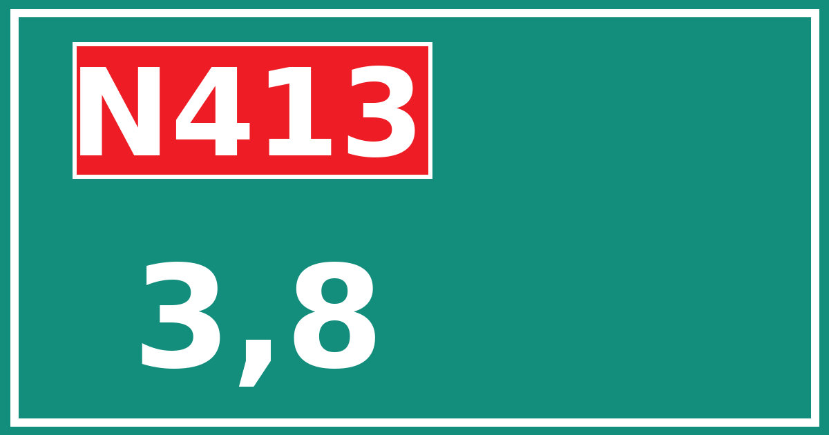 Hectometerbord N413 3,8