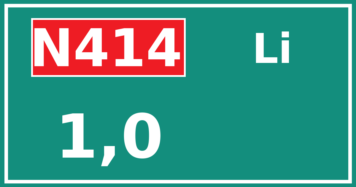 Hectometerbord N414 1,0 zijde Li