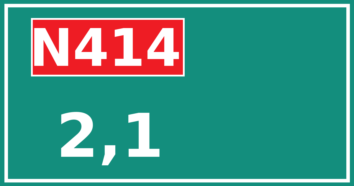 Hectometerbord N414 2,1