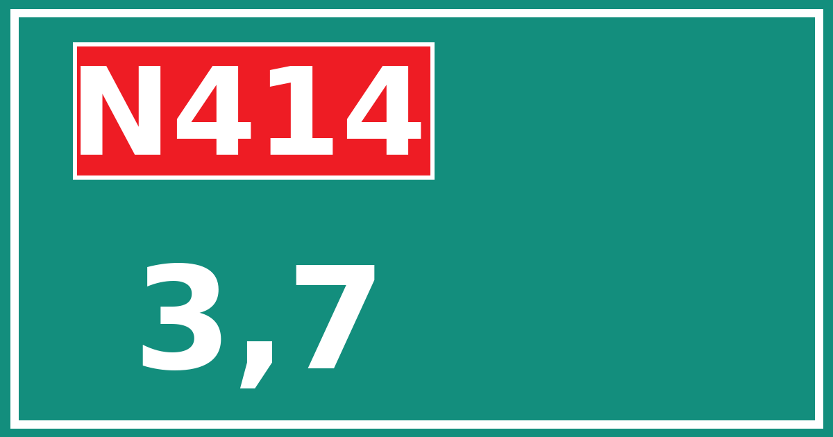 Hectometerbord N414 3,7