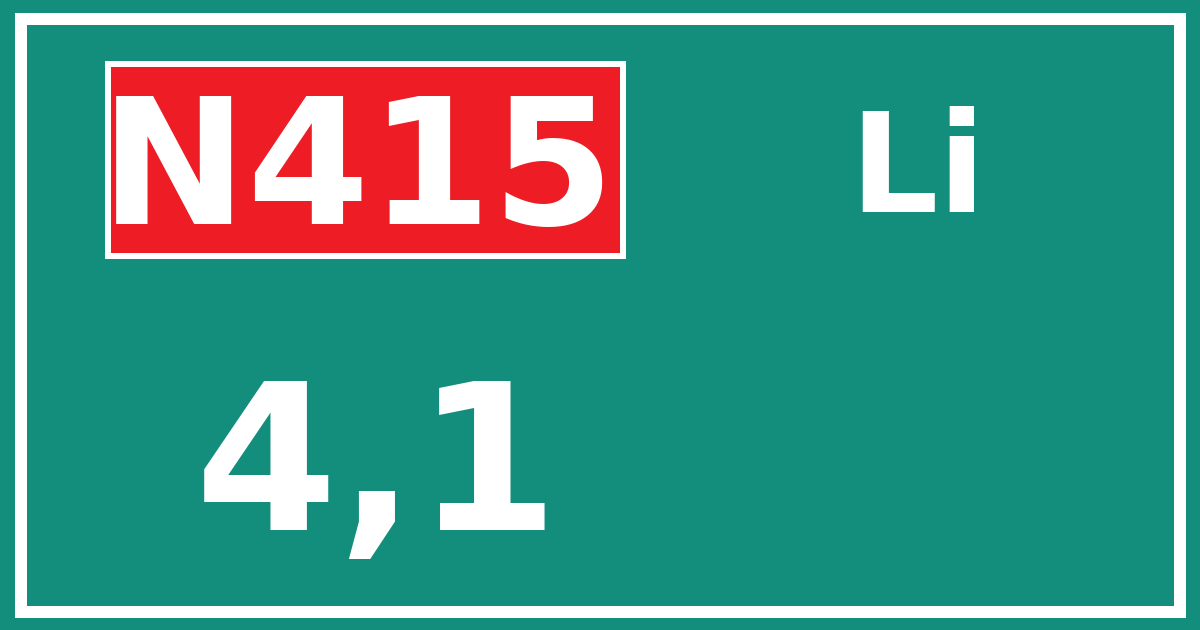 Hectometerbord N415 4,1 zijde Li