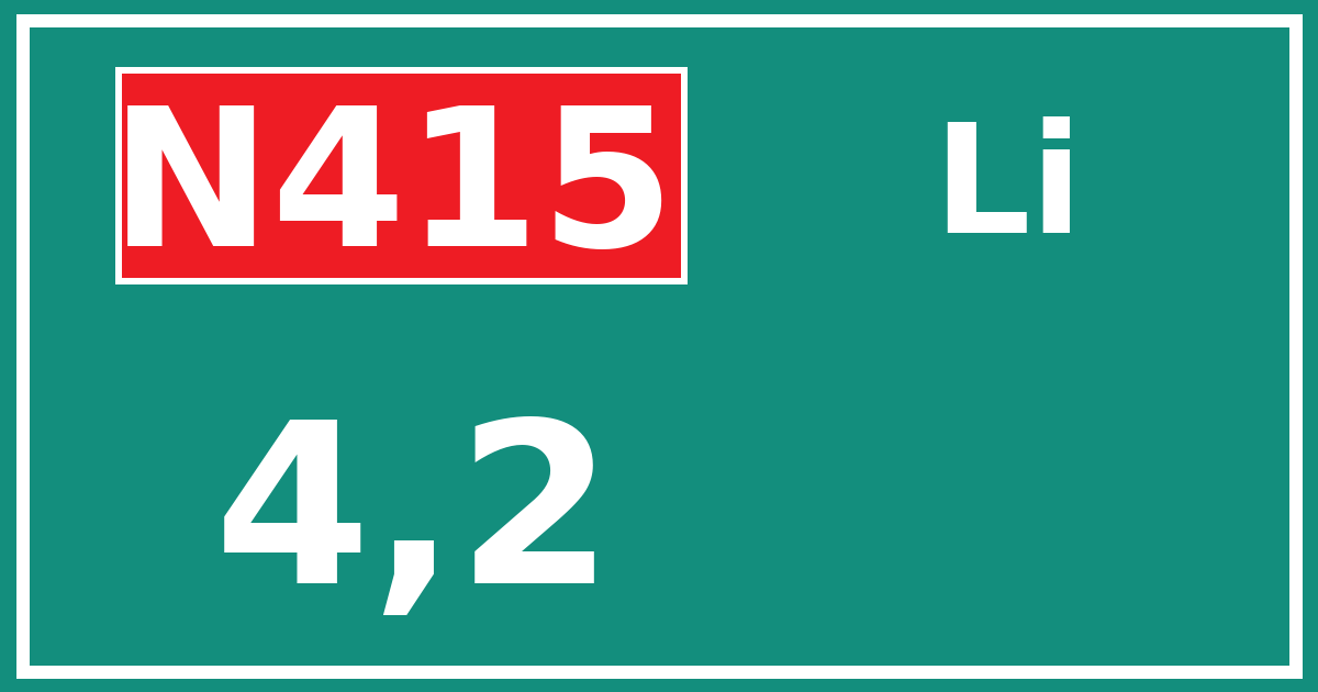 Hectometerbord N415 4,2 zijde Li