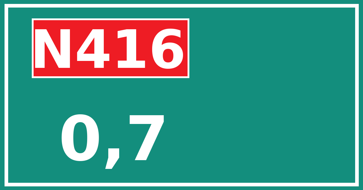 Hectometerbord N416 0,7