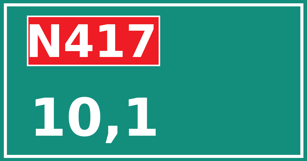 Hectometerbord N417 10,1