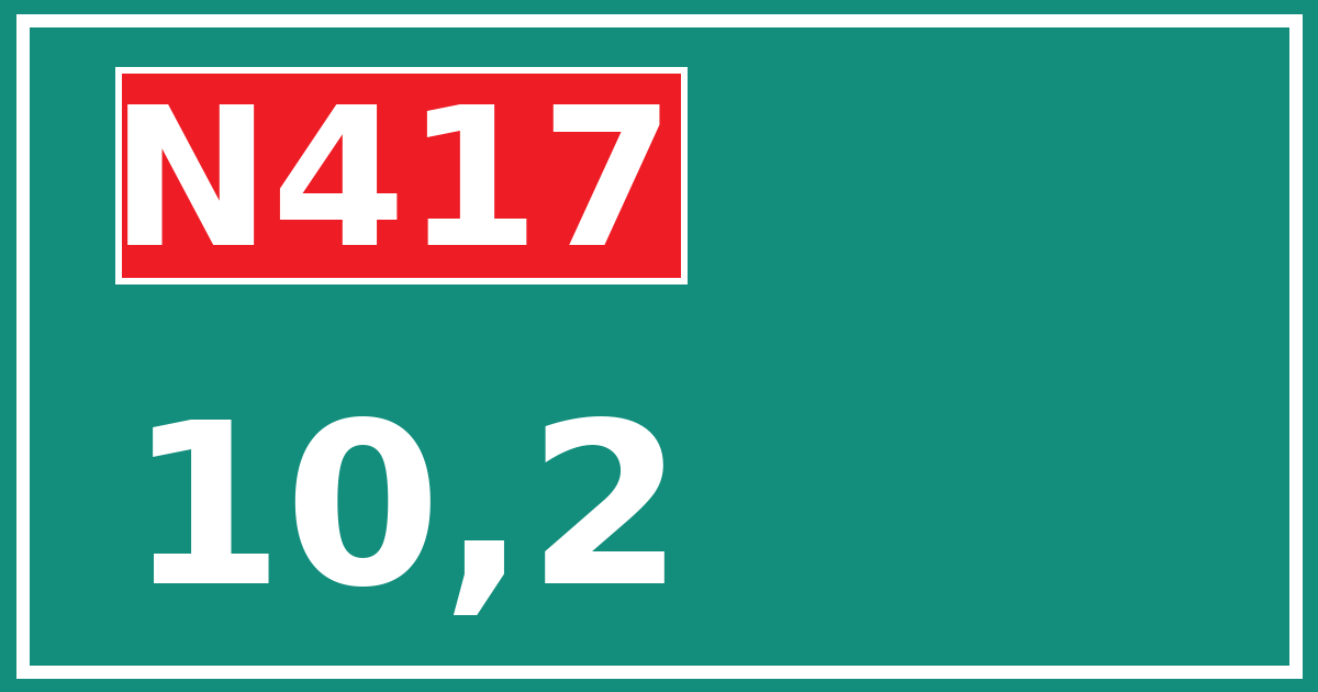 Hectometerbord N417 10,2