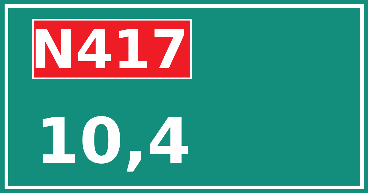 Hectometerbord N417 10,4