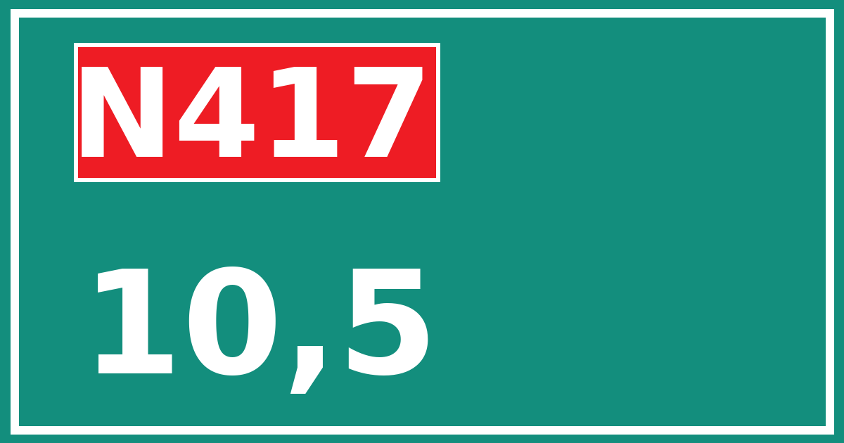 Hectometerbord N417 10,5
