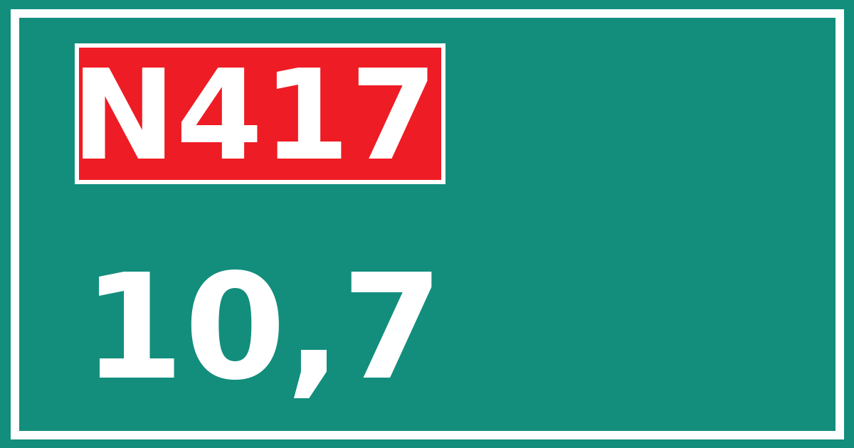Hectometerbord N417 10,7