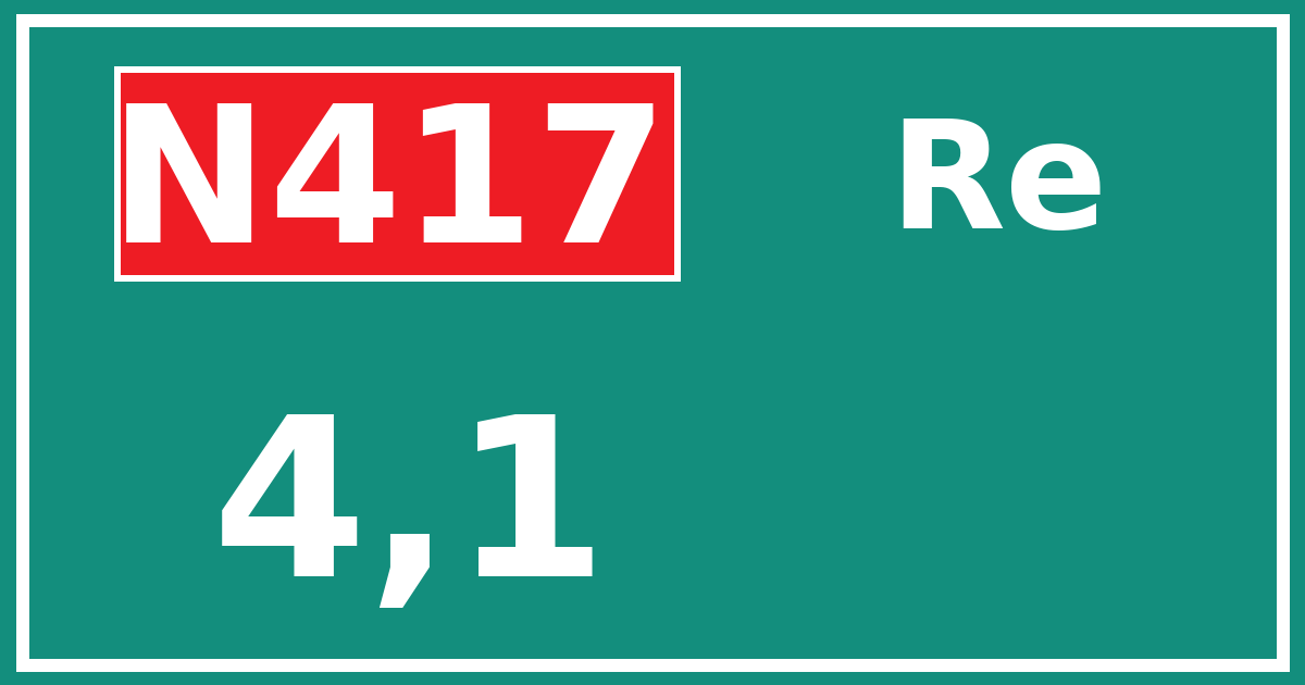 Hectometerbord N417 4,1 zijde Re