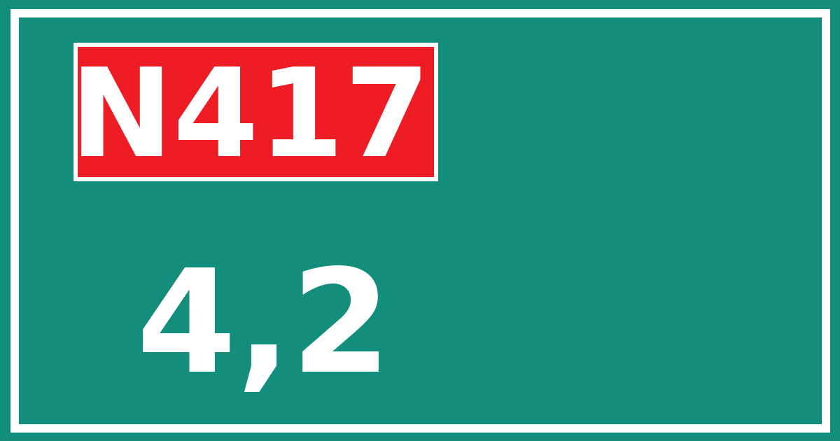 Hectometerbord N417 4,2