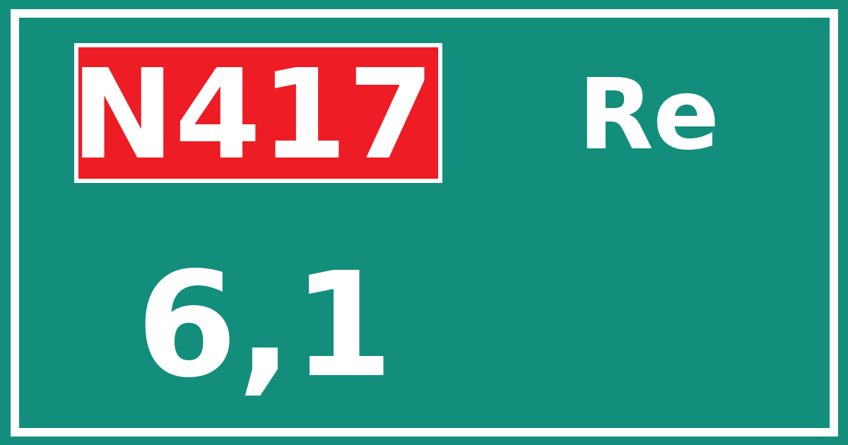 Hectometerbord N417 6,1 zijde Re
