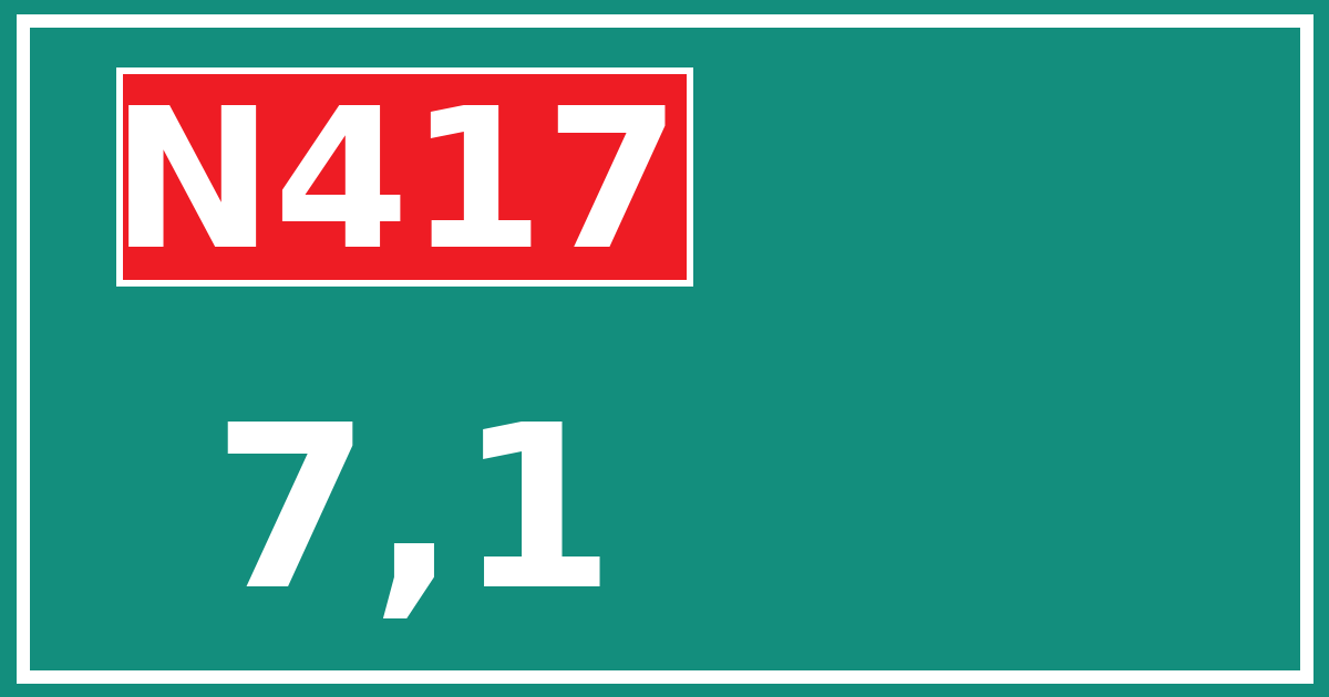 Hectometerbord N417 7,1