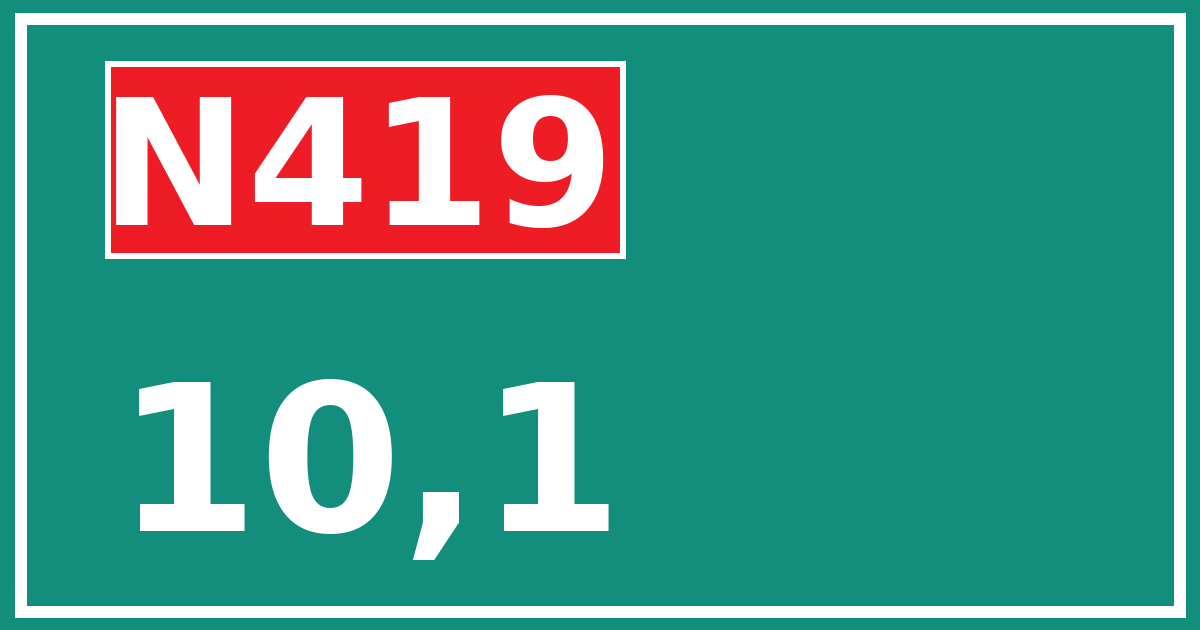 Hectometerbord N419 10,1
