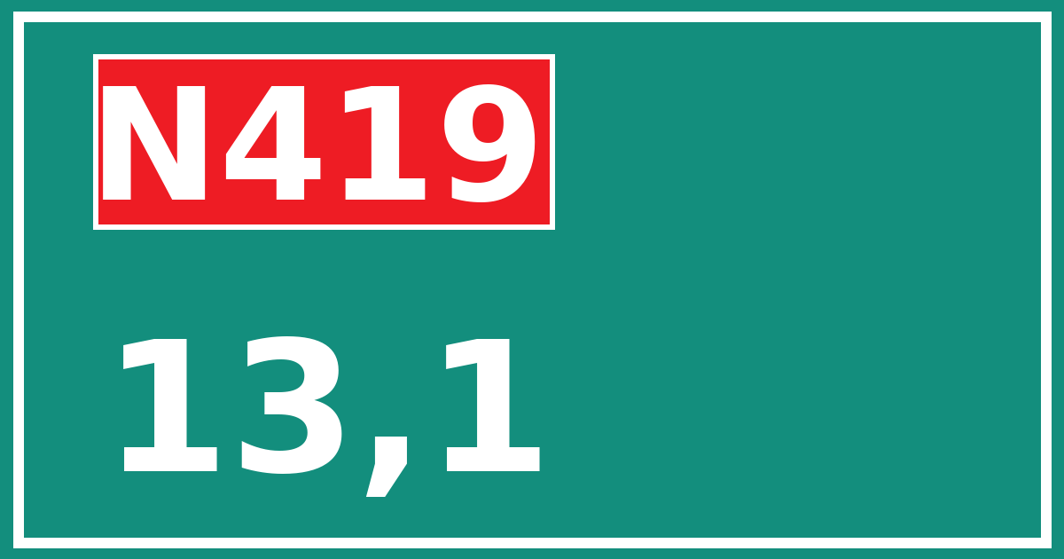 Hectometerbord N419 13,1