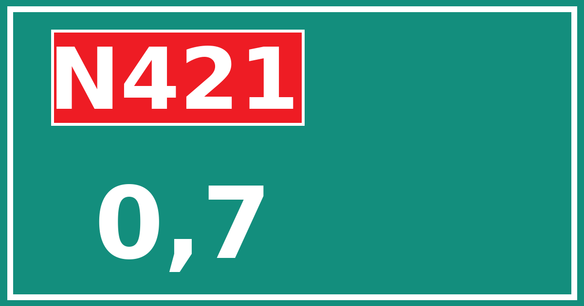 Hectometerbord N421 0,7
