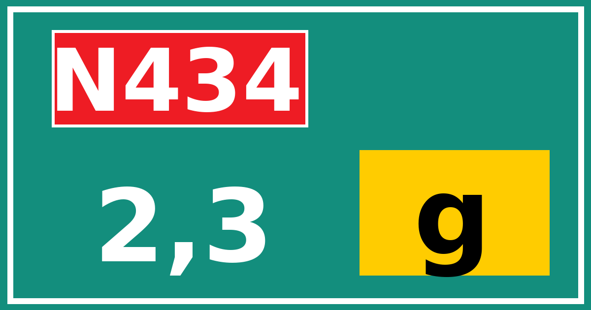 Hectometerbord N434 2,3 letter g