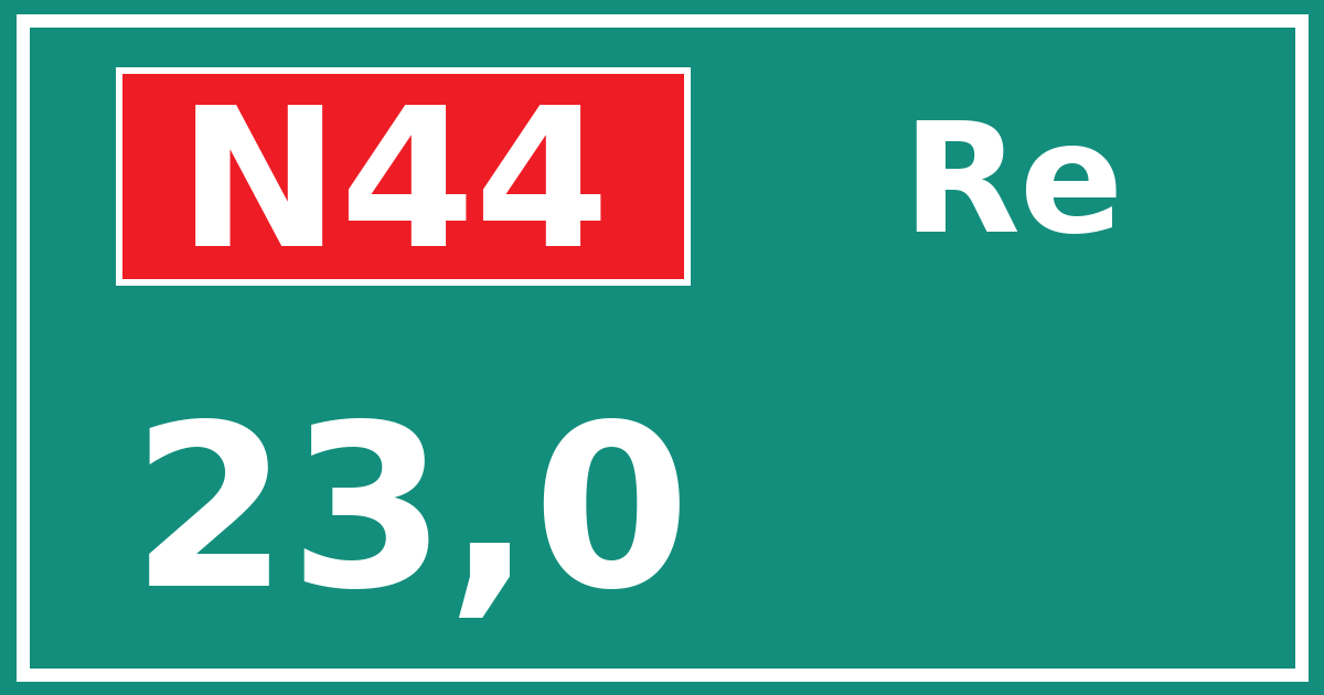 Hectometerbord N44 23,0 zijde Re